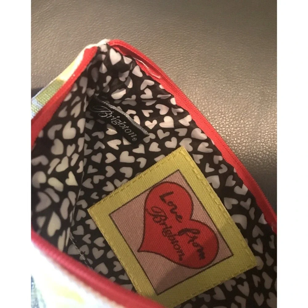 BRIGHTON Fashionista Canvas Zipper Pouch Makeup Jewelry Bag NEW